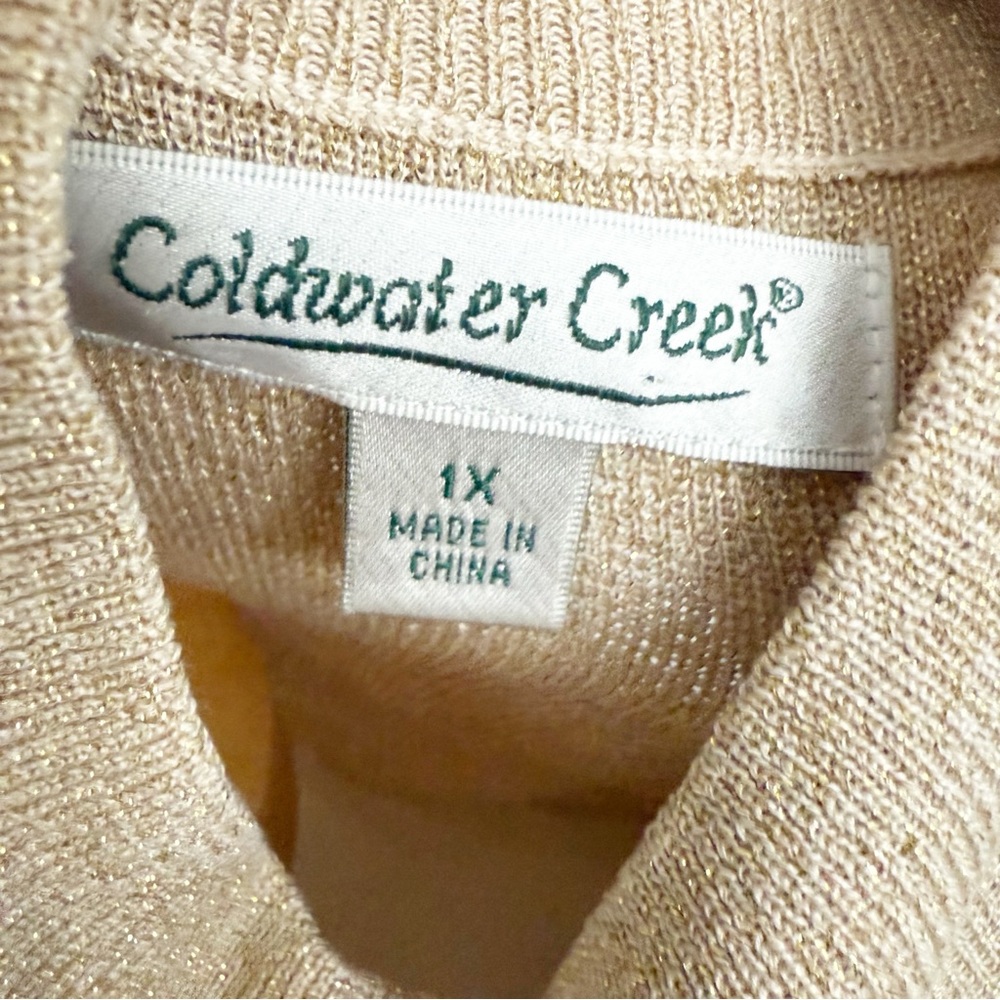 NWT Coldwater Creek Gold Sleeveless Knit Top High Neck Mock Turtleneck Size 1X - Picture 7 of 14